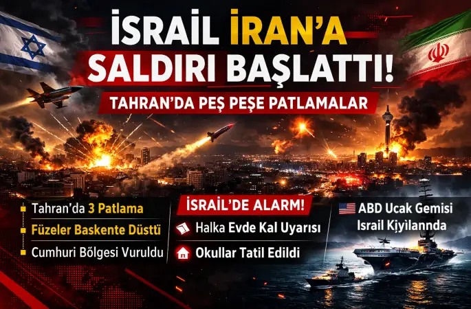 İsrail İran'ı Vurdu! Tahran'da Patlama Sesleri